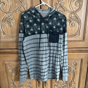 American Rag Gray Hoodie with Star Pattern